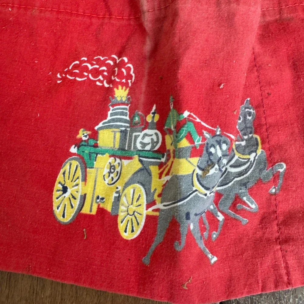Vintage Horse & Buggy Pattern Baby Infant Doll Size‎ Half Apron